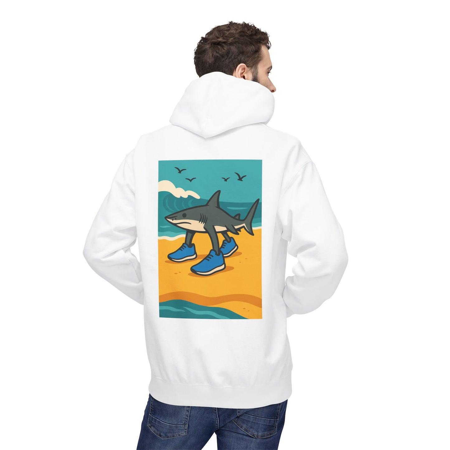 Tralalero Tralala: Rekin na Fali – Bluza z kapturem dla Fanów Oceanu | Miękka Hoodie Unisex z Plażowym Vibe'em
