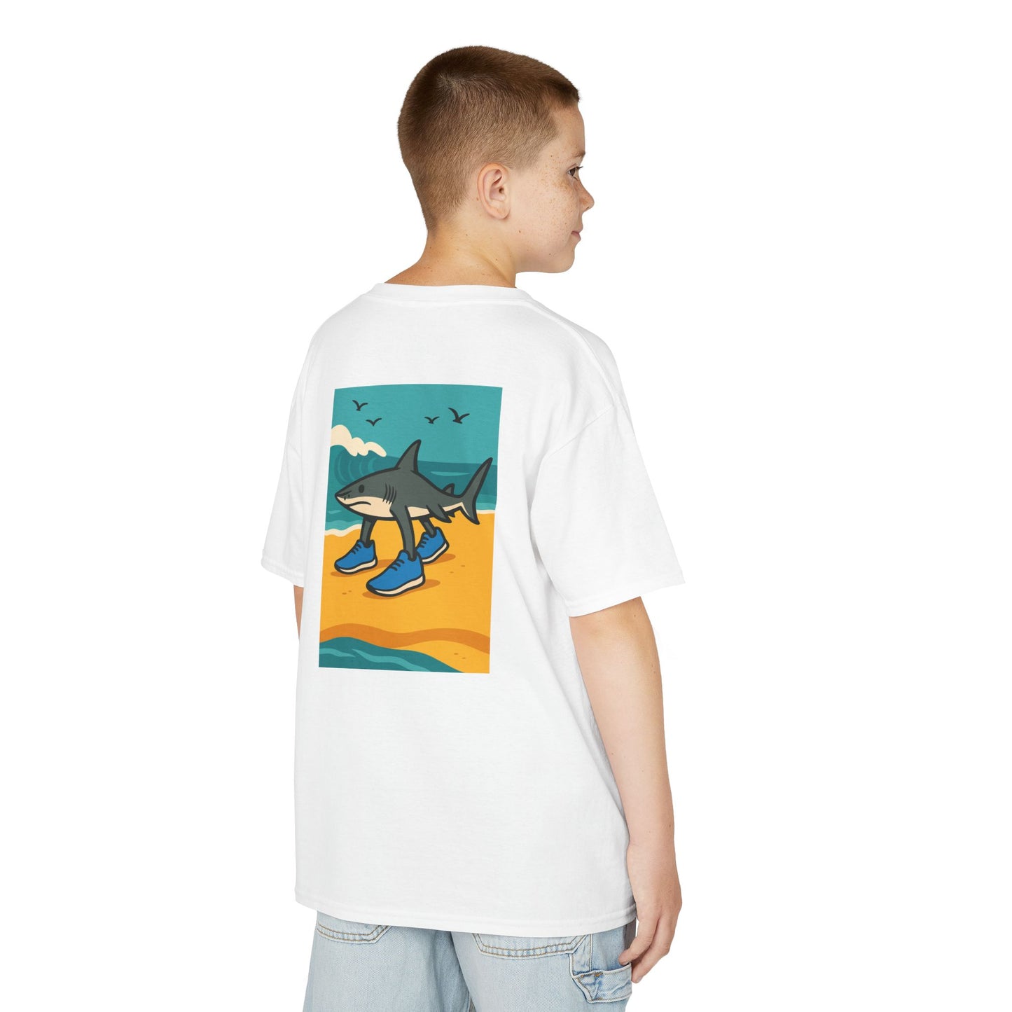 Tralalero Tralala: Rekin na Fali – Dziecięca Koszulka dla Fanów Oceanu | Miękki Unisex Tee z Plażowym Vibe'em