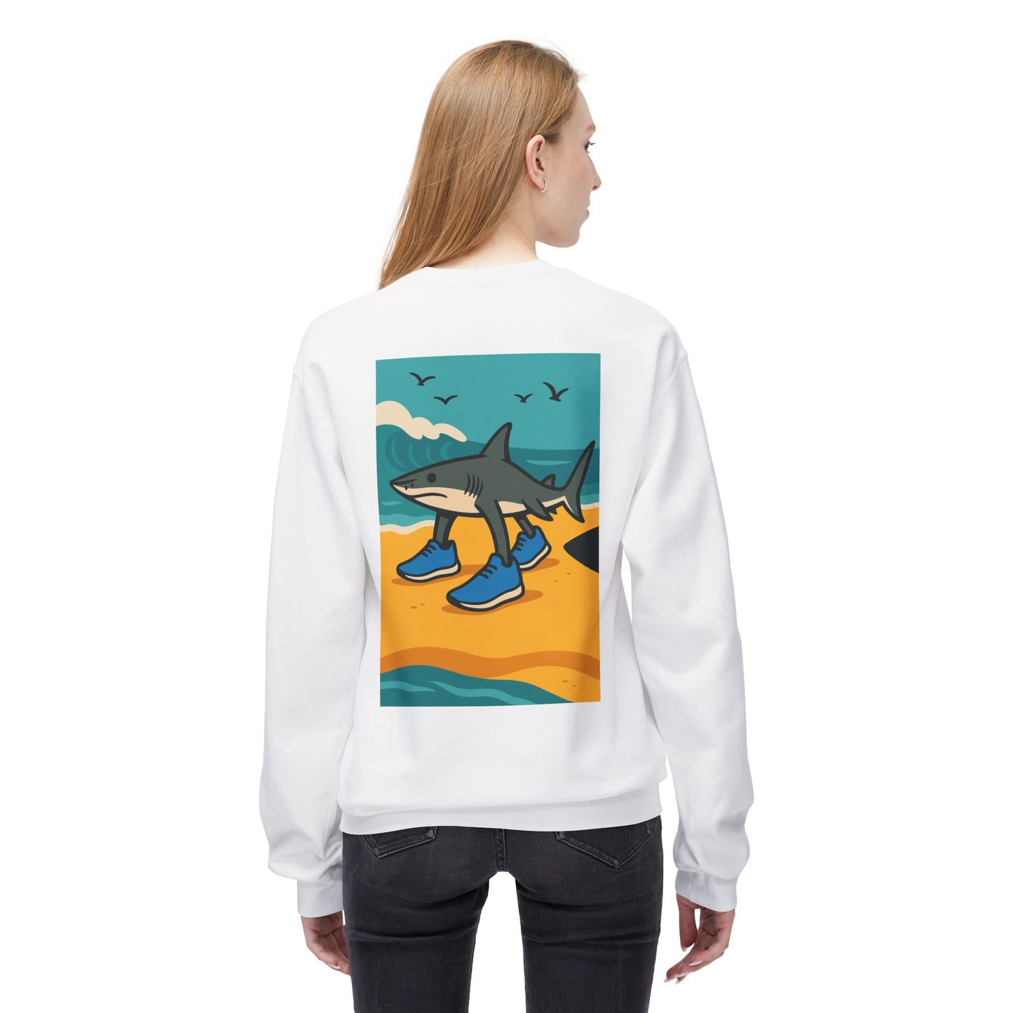 Tralalero Tralala: Rekin na Fali – Bluza dla Fanów Oceanu | Miękki Crewneck Unisex z Plażowym Vibe'em